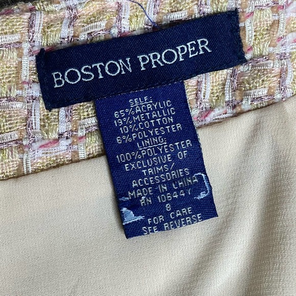 Boston Proper Pink Metallic Eyelash Tweed Knit Pencil Skirt Size 8 - Picture 3 of 4